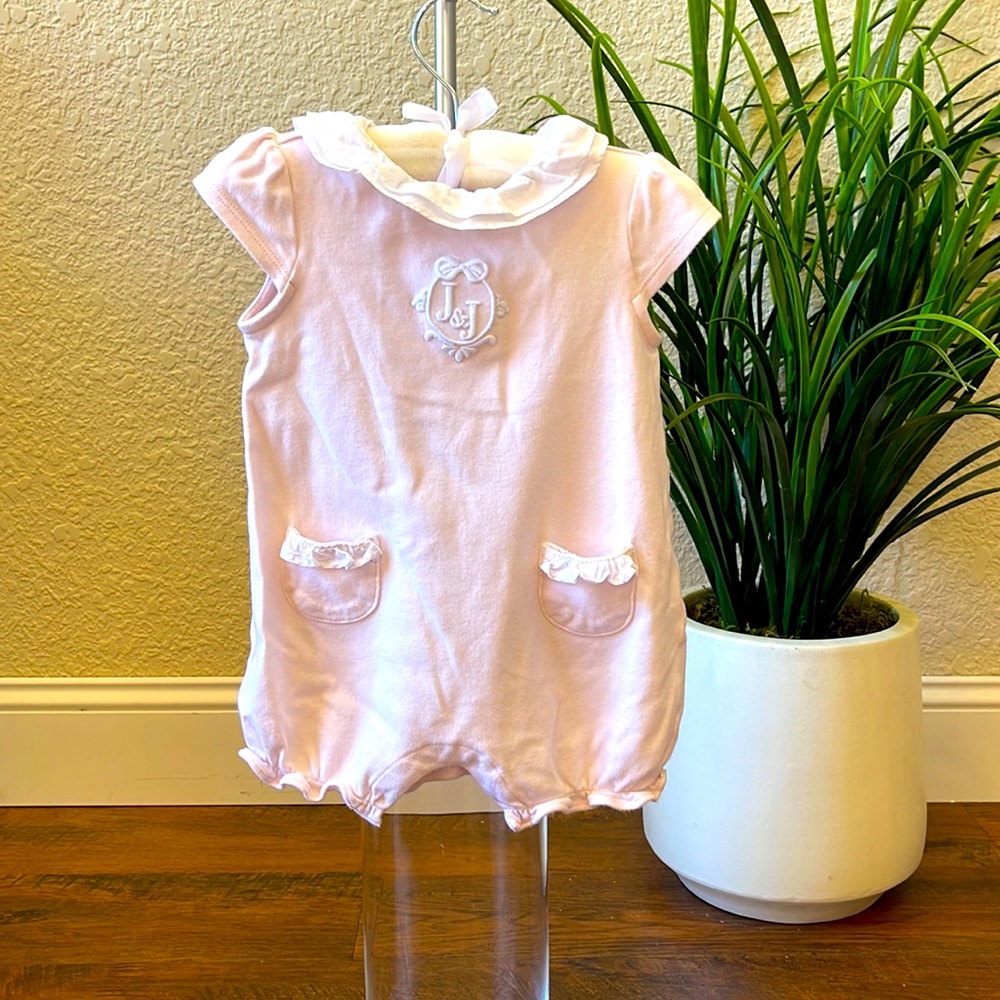 Janie and Jack Ruffled Pearl pink Romper